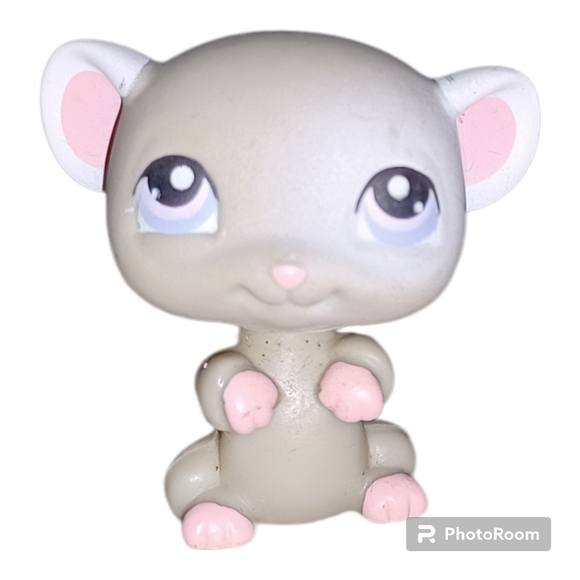 Littlest Pet Shop LPS #105 Gray Standing Mouse‎ Purple Eyes 2005 EUC - Picture 1 of 5